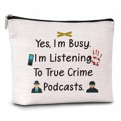 True Crime Gifts Make-up-Tasche für Damen, True Crime Podcast-Junkie-Kosmetiktasche, Podcast-Liebhaber, Geschenktasche, Kriminal-Fan-Make-up-Reißverschlusstasche, Geburtstagsgeschenk für Familie, von Xanev