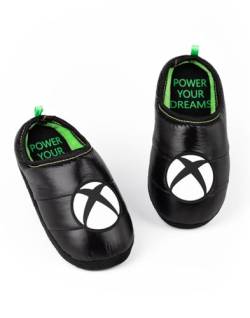 Xbox Hausschuhe Jungen Kinder Teens Game Console Logo Grüne Schwarze Schuhe 33 EU von Xbox