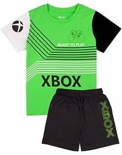 Xbox Pyjamas Jungen Grüne oder Schwarze Optionen Kinder Gamer T-Shirt Shorts PJs 12-13 Jahre von Xbox