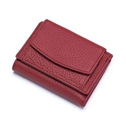 Xcllwhy 2023 New Unisex Anti-Credit Card Fraud Folding Mini Wallet, Handmade RFID Soft Leather Purse Multi Compartment Wallet (Claret) von Xcllwhy