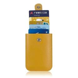 Xcllwhy Pull-Out Multi-Slot Card Holder, Stackable Pull Out Card Holder for Women, Pull Out Credit Card Holder Wallet, Small Wallet with Pull Out Credit Card Holder (Yellow) von Xcllwhy