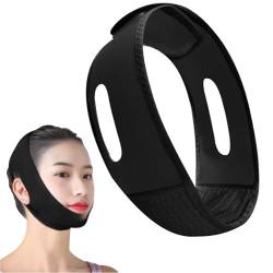 Xebular Kinn-Lift-Maske, wiederverwendbare Kinn-Lift-Maske, heben und straffen, verhindern Erschlaffung des Gesichts, schlankes Gesicht und stoppen das Schnarchen (Black) von Xebular