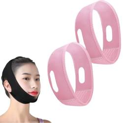 Xebular Kinn-Lift-Maske, wiederverwendbare Kinn-Lift-Maske, heben und straffen, verhindern Erschlaffung des Gesichts, schlankes Gesicht und stoppen das Schnarchen (Pink -2PCS) von Xebular