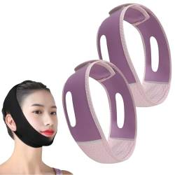 Xebular Kinn-Lift-Maske, wiederverwendbare Kinn-Lift-Maske, heben und straffen, verhindern Erschlaffung des Gesichts, schlankes Gesicht und stoppen das Schnarchen (Purple -2PCS) von Xebular