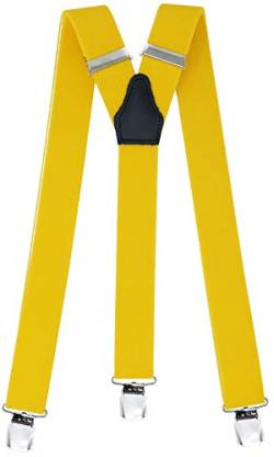 Xeira Herren Damen Hosenträger mit 3 Sehr Starken XL Clips Gelb one size von Xeira