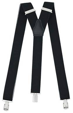 Xeira Hochwertige Hosenträger in Trendigen Uni Farben, Schwarz, Standard 110cm von Xeira