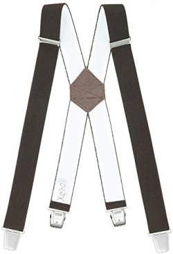 Xeira Hosenträger X Design für Herren Extra Lang mit 4 XL Clips (Braun) von Xeira