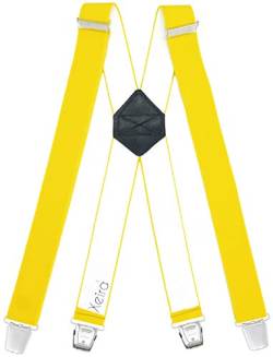 Xeira Hosenträger X Design für Herren Extra Lang mit 4 XL Clips (Gelb) von Xeira