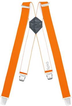Xeira Hosenträger X Design für Herren Extra Lang mit 4 XL Clips (Orange) von Xeira