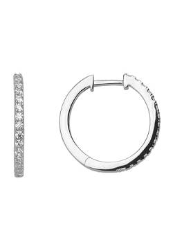 Xenox Damen 925 Sterling Silber Creolen 18 mm mit Zirkonia in silberfarben - CREOLEN - XS8663 von Xenox