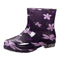 XeonZkne Baby Kurze Gummistiefel Boots Wasser Damen Regenstiefel Regenfester Schuh Schuhe Damen Winterstiefel (Purple, 40) von XeonZkne