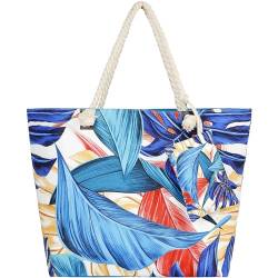XiYee Strandtasche Damen, Schultertasche Einkaufstasche mit Reißverschluss, große Umhängetasche Handtasche für Strand Reisetaschen (A) von XiYee
