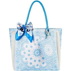XiYee Strandtasche Damen, Schultertasche Einkaufstasche mit Reißverschluss, große Umhängetasche Handtasche für Strand Reisetaschen (B) von XiYee