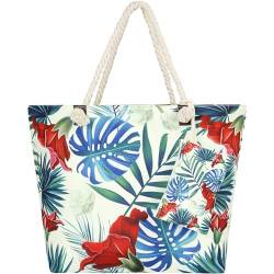 XiYee Strandtasche Damen, Schultertasche Einkaufstasche mit Reißverschluss, große Umhängetasche Handtasche für Strand Reisetaschen (B) von XiYee