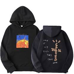 Hip Hop Sänger Travis Scott Bedrucktes Übergroßes Hoodie Cactus Jack Cartoon Sweatshirt, Herbst Und Winter Kapuzenpullover Unisex Freizeitjacke XS~3XL-Black||L von Xiakila