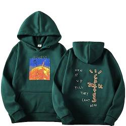 Hip Hop Sänger Travis Scott Bedrucktes Übergroßes Hoodie Cactus Jack Cartoon Sweatshirt, Herbst Und Winter Kapuzenpullover Unisex Freizeitjacke XS~3XL-Green||L von Xiakila