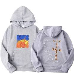 Hip Hop Sänger Travis Scott Bedrucktes Übergroßes Hoodie Cactus Jack Cartoon Sweatshirt, Herbst Und Winter Kapuzenpullover Unisex Freizeitjacke XS~3XL-Grey||L von Xiakila