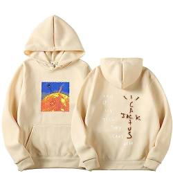 Hip Hop Sänger Travis Scott Bedrucktes Übergroßes Hoodie Cactus Jack Cartoon Sweatshirt, Herbst Und Winter Kapuzenpullover Unisex Freizeitjacke XS~3XL-Khaki||L von Xiakila