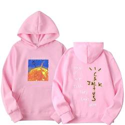 Hip Hop Sänger Travis Scott Bedrucktes Übergroßes Hoodie Cactus Jack Cartoon Sweatshirt, Herbst Und Winter Kapuzenpullover Unisex Freizeitjacke XS~3XL-Pink||S von Xiakila