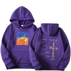 Hip Hop Sänger Travis Scott Bedrucktes Übergroßes Hoodie Cactus Jack Cartoon Sweatshirt, Herbst Und Winter Kapuzenpullover Unisex Freizeitjacke XS~3XL-Purple||M von Xiakila