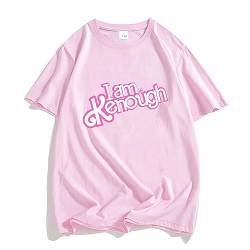 I am Kenough T-Shirt Männer Frauen Cosplay Sweatshirt Mode Hip Hop Brief Drucken Baumwolle Kurzarm Plus Größe Streetwear Unisex XS - 3XL-Pink||XS von Xiakila