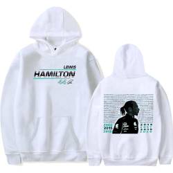 Xiakila Herren Sweatshirt Lewis Hamilton Cartoon Print Hoodie, Jungen Mädchen F1 Racer Cosplay Langarm Pullover Brief Print Jacke Schwarz-Blue 1||XS von Xiakila