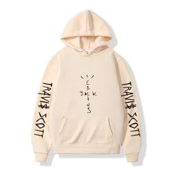 Xiakila Travis Scott Hoodie Hip Hop Rapper 90er Jahre Retro Pullover, Männer Frauen Mode Kaktus Jack Graffiti Casual Mantel Übergroße Jacke-Khaki||L von Xiakila