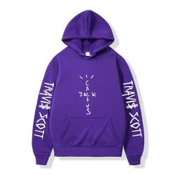 Xiakila Travis Scott Hoodie Hip Hop Rapper 90er Jahre Retro Pullover, Männer Frauen Mode Kaktus Jack Graffiti Casual Mantel Übergroße Jacke-Purple||M von Xiakila