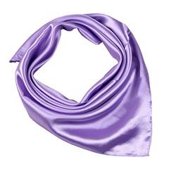 Xiang Ru 60 * 60cm Damen Einfärbig Schals Sommerschal Kopftuch Halstuch Nickituch Square Schal Lila von Xiang Ru