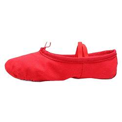 Xiang Ru Ballettschuhe Gymnastikschläppchen Tanzschuhe Ballettschläppchen Gymnastikschuh für Damen und Kinder In Größen 22-41 27EU Rot von Xiang Ru