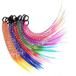 Xiang Ru Haarverlängerung, 12 Stück, Zöpfe, mit elastischem Band, für Damen und Mädchen, mehrfarbig, #A-40 cm von Xiang Ru
