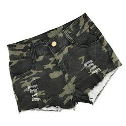 Xiang Ru Mini Damen Camo Jeanshose Hotpants Panty Jeansshorts Hotpants Kurz Hose Grau M von Xiang Ru