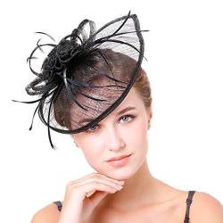 Xiang Ru Vintage Feder Flachs Kopfschmuck Bankett Party Braut Haarschmuck Faccessories für Frauen Schwarz von Xiang Ru