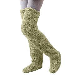 Xiangdanful Kuschelsocken Damen Plüsch Overknee Socken Flauschig Winter warme Socken Teddy Fleece Overknee Strümpfe Weiche Knee High Socks für Herbst Winter Haussocken Wintersocken Kniestrümpfe von Xiangdanful