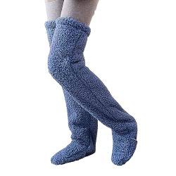 Xiangdanful Kuschelsocken Damen Plüsch Overknee Socken Flauschig Winter warme Socken Teddy Fleece Overknee Strümpfe Weiche Knee High Socks für Herbst Winter Haussocken Wintersocken Kniestrümpfe von Xiangdanful