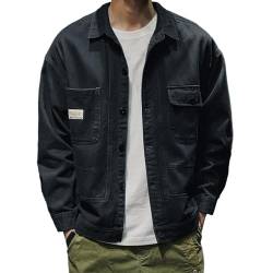 Xiangdanful Leichte Sommerjacke Herren Einfarbig Vintage Fliegerjacke Männer Große Größen Frühlingsjacke Winddicht Übergangsjacke Lässige Bomberjacke Klassische Pilotenjacke Baggy Blouson Jacke von Xiangdanful