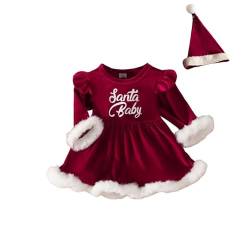 Xiaojiu Baby Mädchen Weihnachtskleid Weihnachten Bekleidung Mein erstes Weihnachten Bekleidungsset My First Christmas Baby Kleid Weihnachten Weihnachtsoutfit Kinder Baby Kleid 3-6 Monate von Xiaojiu