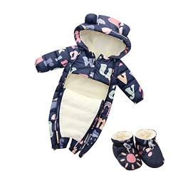 Xiaojiu Baby Winter Schneeanzug Jungen Mädchen Pyjama Baby Schlafanzug Baby Kleidung Set Neugeborene Kleidung Baby Winteranzug Babystrampler Mädchen 0-6 Monate von Xiaojiu