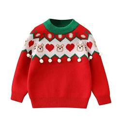 Xiaojiu Kinder Rundhals Christmas Sweater Strickpullover Baby Weihnachten Kinder Warme Pullover Unisex Baby Kleid Weihnachten Kleid Baby Babystrampler von Xiaojiu