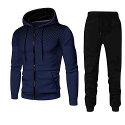 Xiaojiu Trainingsanzug Jogginghose Jogginganzug Langarm Sweatshirt Mit Kapuzen Lässig Oberteile und Sportanzug Freizeitanzug Männer Herrenjacken Winterjacke Sportbekleidung Hoodie Jacke He von Xiaojiu