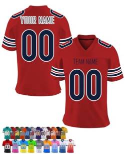 Personalisiertes American Football Trikot Benutzerdefinierte Herren Sporthemden Trikot Personalisierte Fußballtrikots mit Namen Nummer Angepasst Fußball-Team-Shirt für Frauen Männer Jugend Kind von Xihedfd