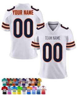 Personalisiertes American Football Trikot Benutzerdefinierte Herren Sporthemden Trikot Personalisierte Fußballtrikots mit Namen Nummer Angepasst Fußball-Team-Shirt für Frauen Männer Jugend Kind von Xihedfd