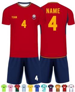 Xihedfd Personalisiertes Fußballtrikot für Männer Kinder Personalisierte Namen Nummer Logo Trikots Sport Fußball Trikot für Erwachsene Jungen von Xihedfd