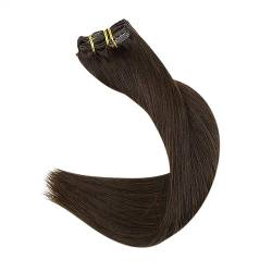 Haarverlängerungen Nahtlose Clip-in-Haarverlängerungen, echtes Echthaar, mittelbraun, 100 g, reines Haar, 7 Stück, natürliches Haar, doppeltes Schuss, maschinelles Remy-Echthaar Clip in Haarextension von Xilin-872