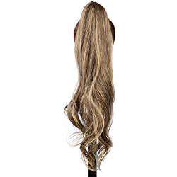 Pferdeschwanz Haarverlängerung 32-Zoll-Pferdeschwanz-Haarteile for Frauen for den täglichen Gebrauch, synthetische, flexible Pferdeschwanz-Verlängerung, blond Ponytail Extension (Color : P4-27, Size von Xilin-872
