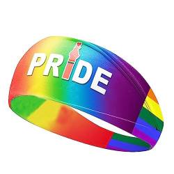Pride Stirnbänder für Frauen | Regenbogen-Stirnband mit Alphabet-Aufdruck, Pride-Haarschmuck,Dress Up & Festival Elastisches Regenbogen-Pride-Zubehör, breites Kopfband für Kostüme, Training, Ximan von Ximan