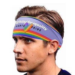 Regenbogen-Gay-Pride-Stirnband | Regenbogen-Stirnband mit Buchstabendruck,Pride-Festival-Zubehör, breites Kopfband, Pride-Verkleidungszubehör für Fotografie, Auftritte Ximan von Ximan