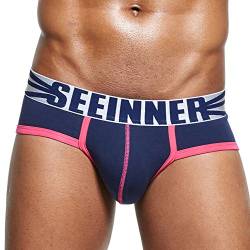 Herren Boxershort Xinan sexy Unterwäsche Soft Slips (M, Marine) von Xinan Boxershorts