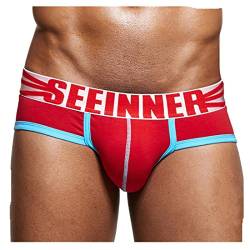 Herren Boxershort Xinan sexy Unterwäsche Soft Slips (M, Rot) von Xinan Boxershorts