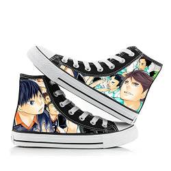 Anime Haikyuu Canvas Schuhe Shoyo Hinata Tobio Kageyama High Top Schuhe Unisex Cartoon Print Schnür-Sneaker Casual Flats Sneaker, Typ 2, 39 2/3 EU von Xinchangda